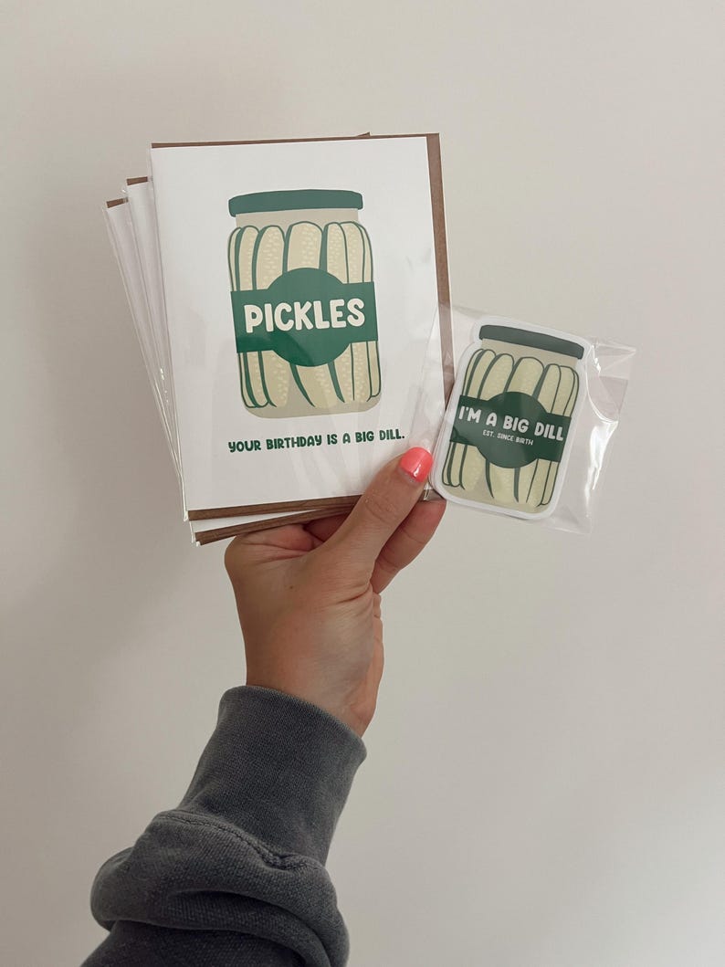 Funny Pickle Birthday Card – "Big Dill" Pun Card image 3