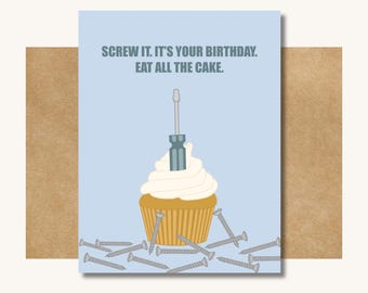 Handyman Birthday Card — Funny Birthday Card // Birthday Card for Dad // Birthday Card for Contractor // Handyman Gift // Funny Card for Boy