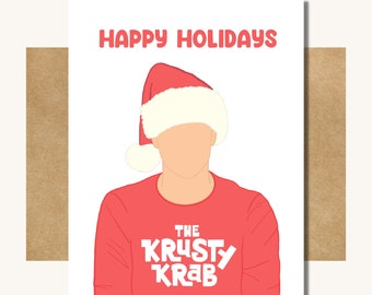 Joe Burrow Christmas Card – Bengals Fan Gift, Krusty Krab