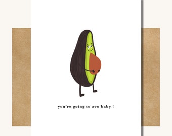 You’re Going to Avo Baby Card — Card for New Parent // Card for New Mom // First Baby Gift // Baby Shower Card //Mothers Day Card