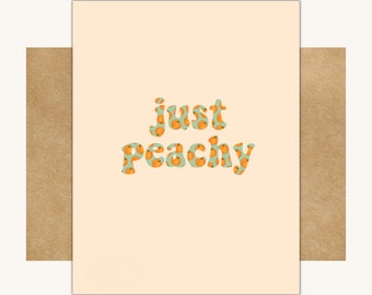 Just Peachy Card -- Peach Stationery Set // Peach Card Set // Peach Paper Goods // Summer Stationery // Cards with Peaches on Them