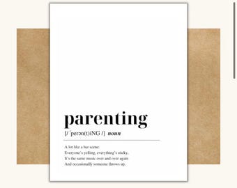 Funny Parenting Card - Card for New Parents // Funny Card for New Dad