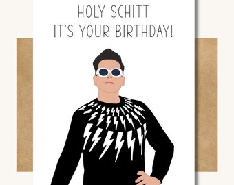 Schitt's Creek Birthday Card - David Rose, Holy Schitt
