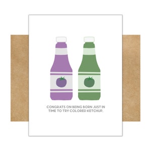 Colored Ketchup Birthday Card -- 90s Birthday Card // Nineties Birthday Card // Funny Ketchup Birthday Card // Funny Nineties Birthday Card