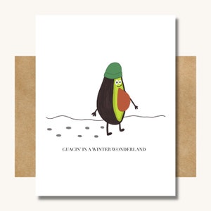 Guacin’ in a Winter Wonderland — Christmas Card // Avocado Christmas Card // Christmas Cards with Puns // Funny Christmas Card // Avocados