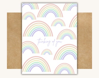 Thinking of You Sympathy Card -- Sympathy Card // Rainbow Card // Rainbow Baby Card // Card for Sympathy // Thinking of You Rainbow Card