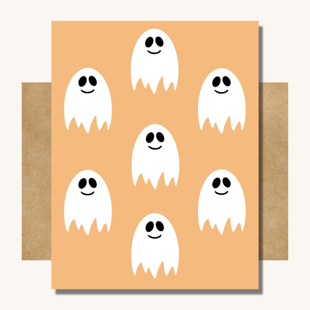 Ghost Card Card With Ghosts // Fall Card // Fall Stationery Etsy