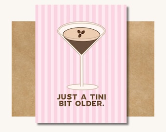 Espresso Martini Birthday Card — Espresso Martini Gift // Cocktail Birthday Card // Funny Birthday Card // 21st Birthday Card // Espresso