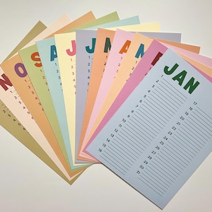 Perpetual Calendar Physical Copy - Celebration Calendar // Repeat Birthday Calendar // Anniversary Calendar // Perpetual Calendar