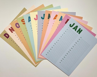Perpetual Calendar Physical Copy - Celebration Calendar // Repeat Birthday Calendar // Anniversary Calendar // Perpetual Calendar