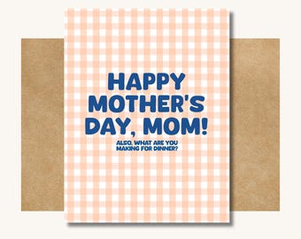 Funny Mother's Day Card - What's For Dinner? // Funny Card for Mom // Funny Card for Mom