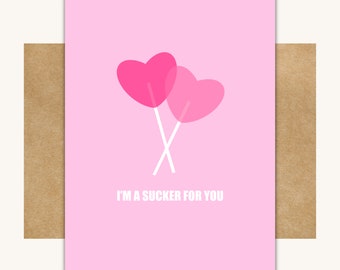 I’m a Sucker for You — Funny Valentine // Valentines Card // Jonas Brothers Card // Cute Valentines Card // Funny Valentine’s Day Card