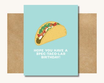 Taco Birthday Card — Taco Themed Birthday // Funny Birthday Card // Taco Gift