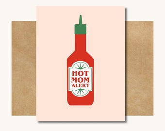 Hot Mom Card - Funny Mother’s Day Card for Mom // Funny Mom Gift // New Mom Card // Baby Shower Card // Cute Funny Mom Card