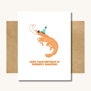 Hope Your Birthday Is Shrimply Amazing - Shrimp Birthday Card // Seafood Birthday Card // Shrimp Card // Funny Shrimp Gift //Shrimp Birthday