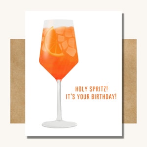 Aperol Spritz Birthday Card -- Birthday Card for Apreol Spritz Fan // Alcohol Birthday Card // Summer Birthday Card // 21st Birthday Card