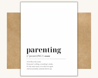 Funny Card for New Parents -- Parenting Gift // Card for New Parents // New Mom Card // New Dad Card // Funny Gift for New Parents