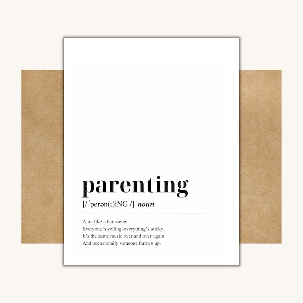 Funny Card for New Parents -- Parenting Gift // Card for New Parents // New Mom Card // New Dad Card // Funny Gift for New Parents