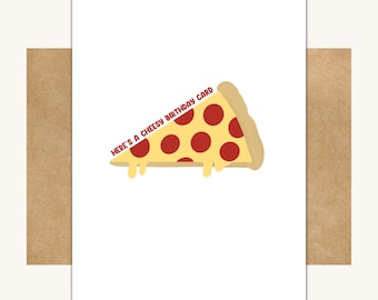 Funny Pizza Birthday Card – Cheesy Pun Greeting, Dad Gift