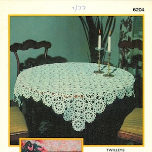 Vintage Twilleys crochet pattern tablecloth and centre 6204 PDF download