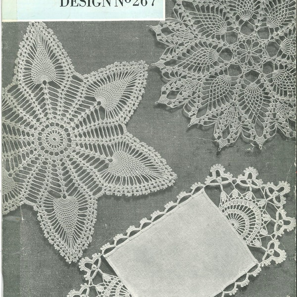 Vintage Coats Crochet doily design pattern no 267 1968 60’s