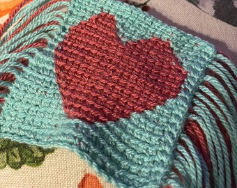 Patrón de crochet, tapiz de corazón de crochet, cuadrícula de crochet, descarga instantánea en pdf