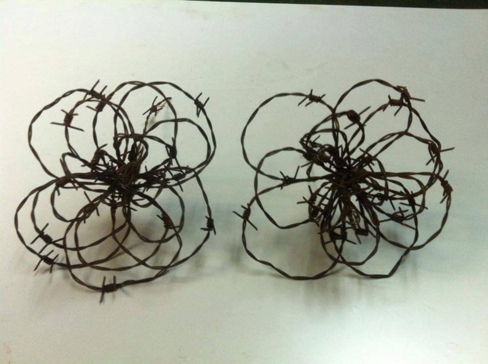 3D Rose Rose Flowers Barbed Wire Art Metal Art Home | Etsy