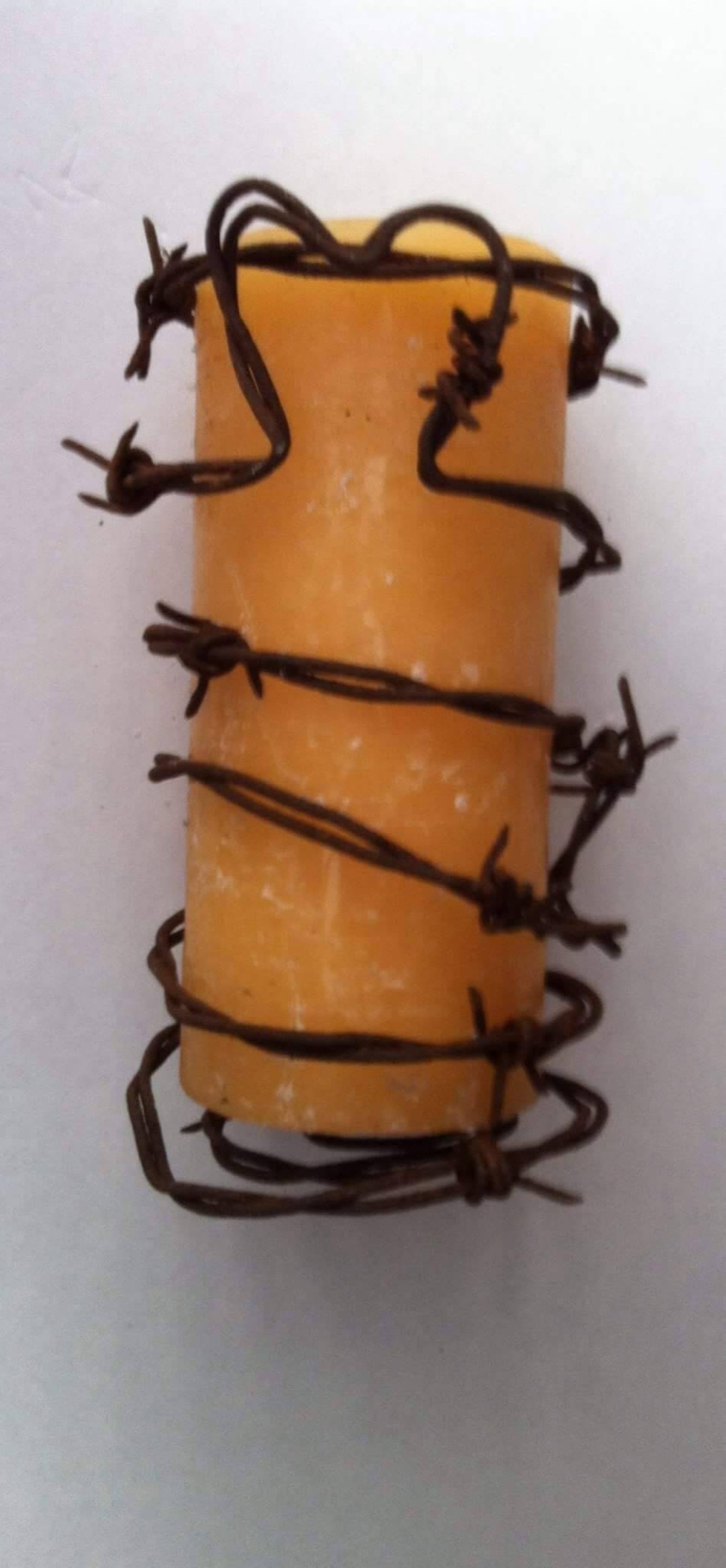 Candle Wrapped in Barbed Wire Barbed Wire Art Metal Art Etsy