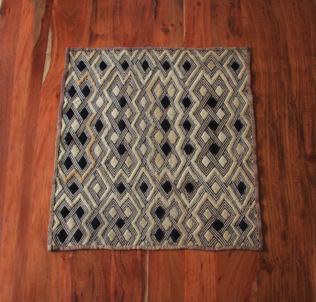 Tapisserie Murale Tissée Main D'Otavalo, Équateur - Motif Géométrique Tribal, Laine, Décoration Ethnique