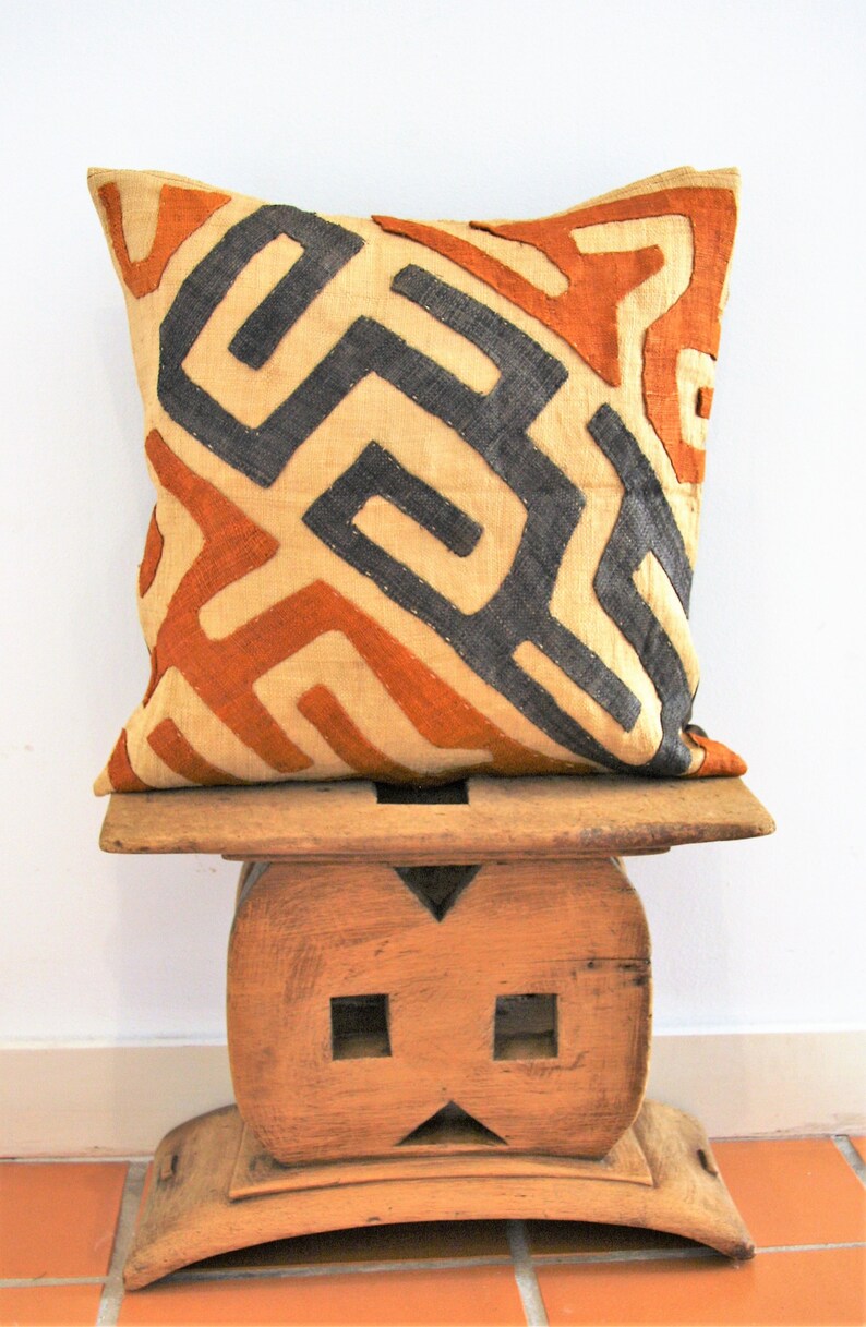 Africa Home Decor Kuba Cloth Kuba Cloth Pillow Cover 20x24