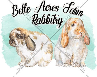 Rabbit Logo Rabbitry Logo Rabbitry Branding Holland Lops French Lops Mini Lops lop Rabbit breeder arba