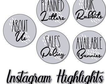 Rabbitry Instagram Highlight Icons, Rabbit Breeder IG, Insta, Highlights, Images, Icons, Branding, ARBA Rabbitry