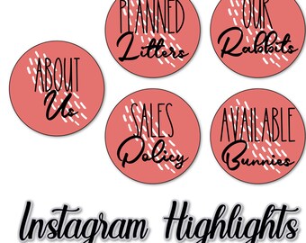 Rabbitry Instagram Highlight Icons, Rabbit Breeder IG, Insta, Highlights, Images, Icons, Branding, ARBA Rabbitry