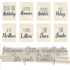 Rabbitry Instagram Highlight Icons, Rabbit Breeder IG, Insta, Highlights, Images, Icons, Branding, ARBA Rabbitry image 1