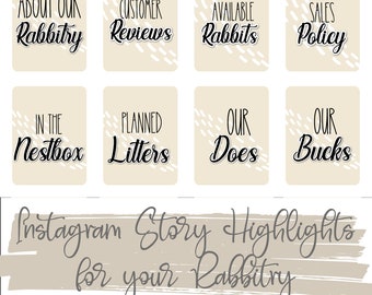 Rabbitry Instagram Highlight Icons, Rabbit Breeder IG, Insta, Highlights, Images, Icons, Branding, ARBA Rabbitry