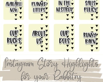 Rabbitry Instagram Highlight Icons, Rabbit Breeder IG, Insta, Highlights, Images, Icons, Branding, ARBA Rabbitry