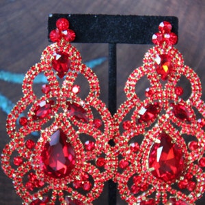Red heavy best sale earrings