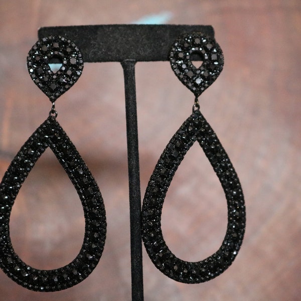 Black Rhinestone Earrings main image 1