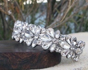 Bridal bracelet, wedding rhinestone bracelet, clear rhinestone stretch bracelets, bridesmaid bracelet