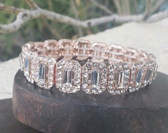 Rose gold rhinestone bracelet