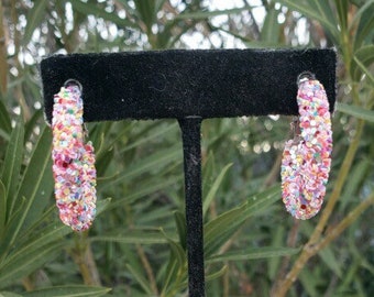 Multi color small hoops, sprinkles hoops