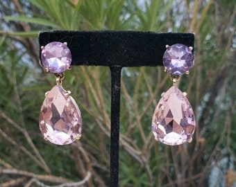 Pink and purple earrings