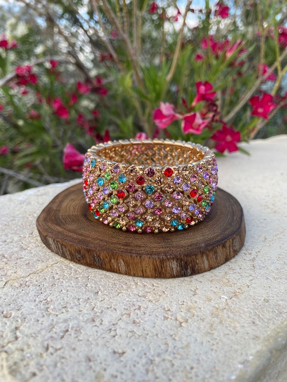 Chunky rhinestone bracelet best sale