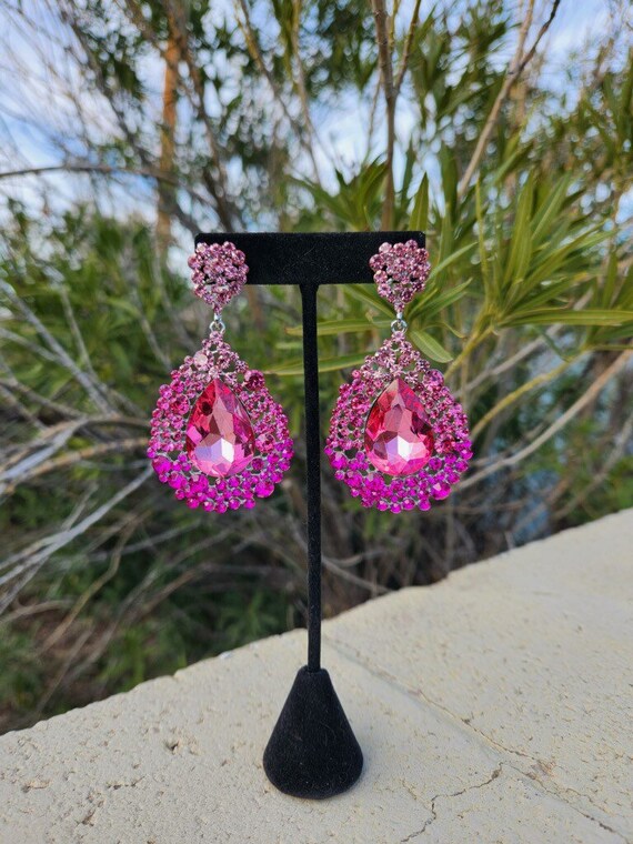 Pink ombre shop earrings