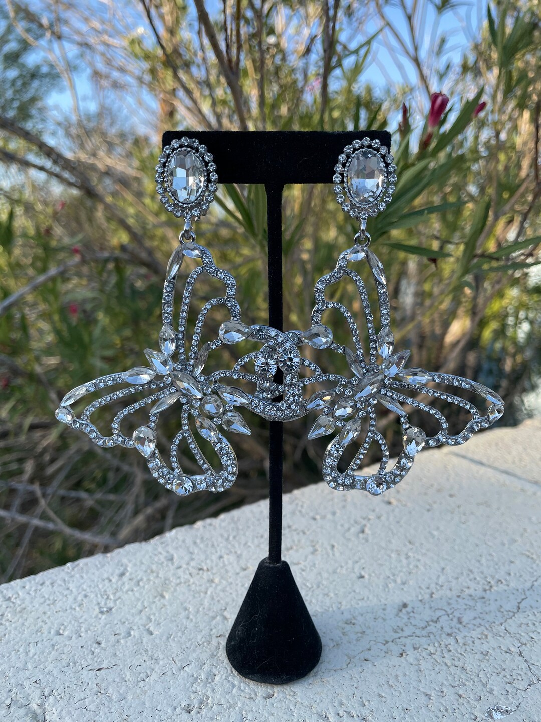 Butterfly Hoop Earrings For Women - Gold Large Hoops With Rhinestones, Fashion Statement Jewelry, Christmas & Gift Idea - View #5