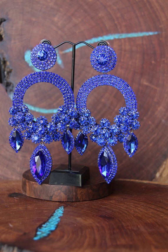 Imported Rhinestone Chain - Royal Blue and Purple Iridescent