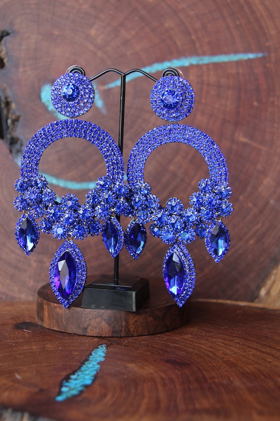 Imported Rhinestone Chain - Royal Blue and Purple Iridescent