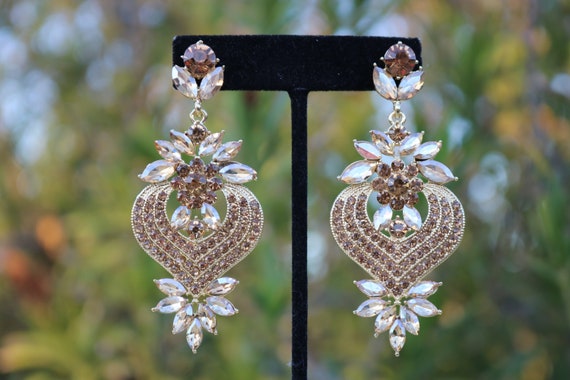 Large gold deals chandelier earrings