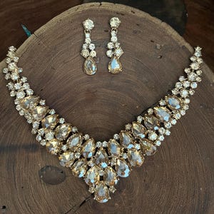 gold necklace and earrings set