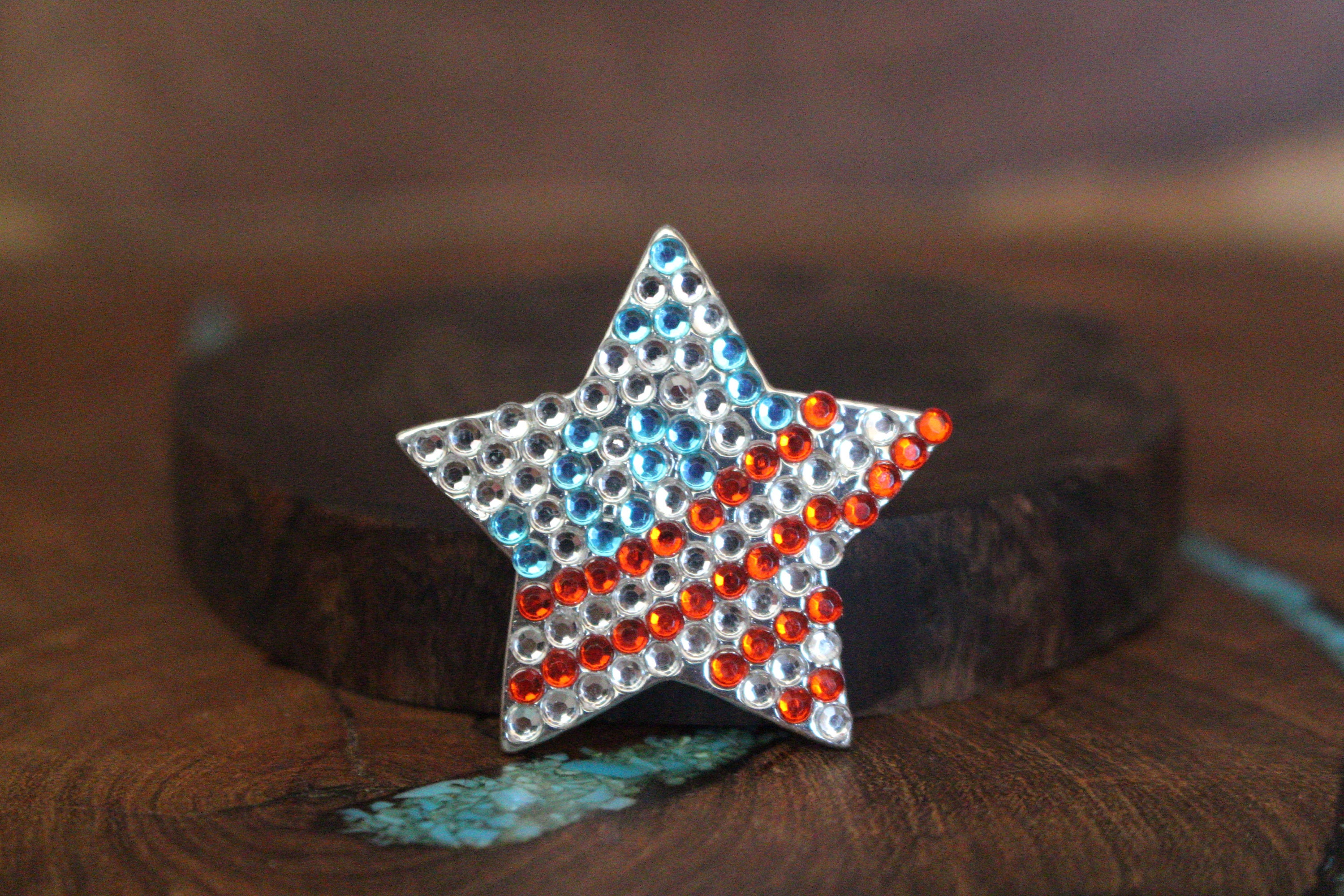 Pin de bandera con diamantes de imitación, pin de bandera con estrella, pin de diamantes de imitación rojo, blanco y azul, pin de bandera de cristal